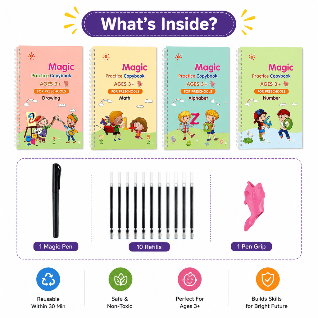 Kids Magic Practice Book Set of 4